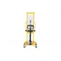 Mobile Preview: HANDLED FORKLIFT, HIGH-LIFTING WAGON WMS 500KG, 1.6 M, ​Fork roller size, mm: 80x36 Lifting speed, mm / s: 16 Turning radius, mm: 1590 Working cylinder diameter, mm: 70 Housing metal thickness, mm: 5 Spring diameter, mm: 45 Feather thickness, mm: 5 Record