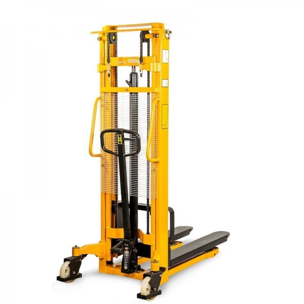 HANDLED FORKLIFT, LIFTING WAGON WMS 1500 KG, 2.5 M, Lift speed, mm / s: 12 Turning radius, mm: 1600 Metal thickness (case), mm: 5 Spring diameter, mm: 45 Feather thickness, mm: 5 Recording height, mm: 90 Overall length, mm: 1570 Wheel material: nylon Over