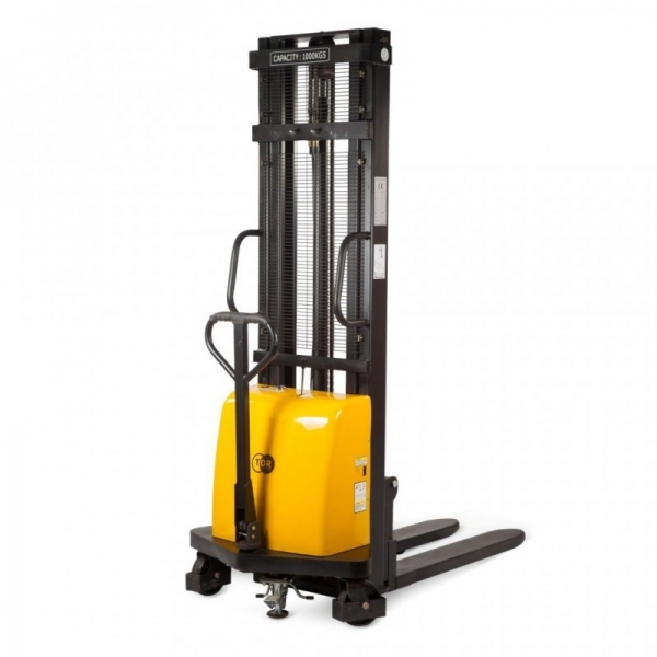 SEMI-ELECTRIC FORKLIFT WITH ELECTRIC LIFT DYC 1020, 1.0 T 2.0 M, Lifting speed (with load / without load), mm / s: 130/230 Descent rate (with load / without load), mm / s: 500/400 Turning radius, mm: 1326 Battery V / Ah: 12/120 Recording height, mm: 85 Li