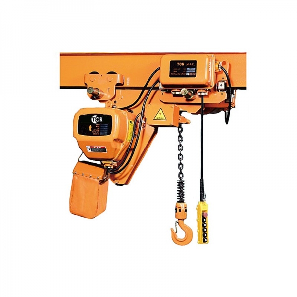 ELECTRIC CHAIN HOIST WITH TROLLEY HHBBSL01-01, CAPACITY 1 T, 6 M, Lifting speed, m / min: 6.8 Travel speed, m / min: 12 Bar, mm: 58-153 Chain diameter, mm: 7.1 Motor power, kW: 1.5 Load capacity, kg: 1000 Lifting height, mm: 6000 Voltage, V: 380