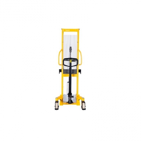 HANDLED FORKLIFT, HIGH-LIFTING WAGON WMS 500KG, 1.6 M, ​Fork roller size, mm: 80x36 Lifting speed, mm / s: 16 Turning radius, mm: 1590 Working cylinder diameter, mm: 70 Housing metal thickness, mm: 5 Spring diameter, mm: 45 Feather thickness, mm: 5 Record