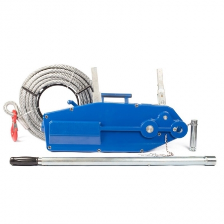 HAND ROPE WINCH, LEVER WINCH ZNL 5.4 T, ROPE LENGTH 20 M, The cable winch is a compact manual lifting device for various applications. It is not only suitable for lifting and lifting, but also for lowering, tensioning, stretching and securing loads. Becau