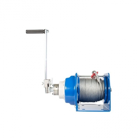 MANUAL ROPE WINCH (GEAR) JHW-1, 1000 KG, ROPE LENGTH 40 M, The manual drum winch type JHW is a versatile, multifunctional winch for industrial use. It works in both handle rotation and oscillation mode. It is equipped with a friction brake mechanism (rais