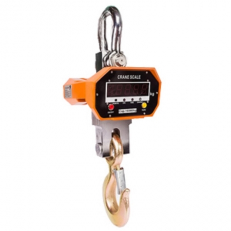 ELECTRONIC CRANE SCALE OCS-THE, 10.0 T, Weigh heavy loads thanks to a maximum load capacity of up to 10 000 kg The items hang securely on a steel safety hook Convenient reading of measurement parameters, even in poor lighting Work in comfort, even in a pl