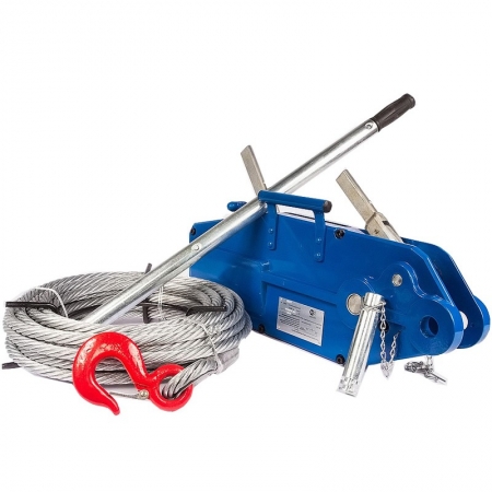HAND ROPE WINCH, LEVER WINCH ZNL 800, 800 KG, ROPE LENGTH 20 M, The cable winch is a compact manual lifting device for various applications. It is not only suitable for lifting and lifting, but also for lowering, tensioning, stretching and securing loads.