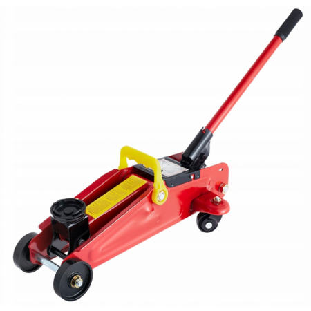 Hydraulic jack, trolley jack 2t, Mounting height: 135 mm Maximum height: 320 mm Lifting force: 2 tons Rotating saddle: 360 ° Metal wheels: yes Castors: yes Handle length: 380 mm Weight: 9 kg