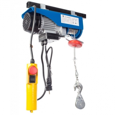 ELEKTROSEILZUG, SEILWINDE OHNE LAUFKATZE PA 200/400 KG, 12/6 M, Flaschenzug Typ: elektrisch Seillänge, m: 12 Abmessungen, mm: 415x330x270 Seildurchmesser, mm: 4.0 Bewegungstyp: stationär Tragkraft, kg: 200/400 Höhe, m: 12/6 Spannung, V: 220 Gewicht (KG):