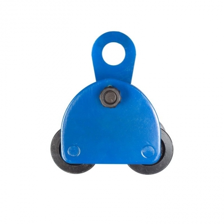 HANDLAUFKATZE FÜR FLASCHENZUG OHNE KETTE GCT, 1000 KG, Doppel-T-Träger, mm: 68-100 Tragkraft, kg: 1000 Prüfbelastung, kN: 14,7 Verpackungsmaße, mm: 280x205x160 Abmessungen, mm: 280x205x160x94 Mindestbiegeradius, m: 1 Gewicht (KG): 8,50